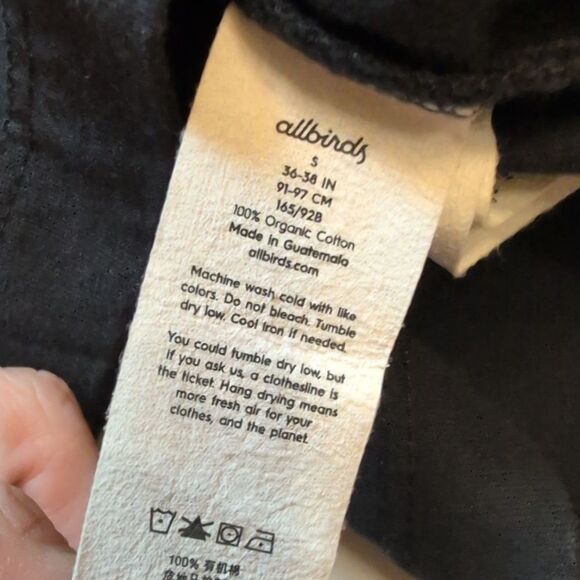 NWT Allbirds Organic Cotton Long Sleeve Tee Natural Black men's Size S - Picture 6 of 10